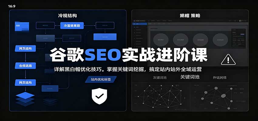 2026谷歌SEO实战进阶课：详解黑白帽优化技巧，掌握关键词挖掘，搞定站内站外全域运营-轻创星球网