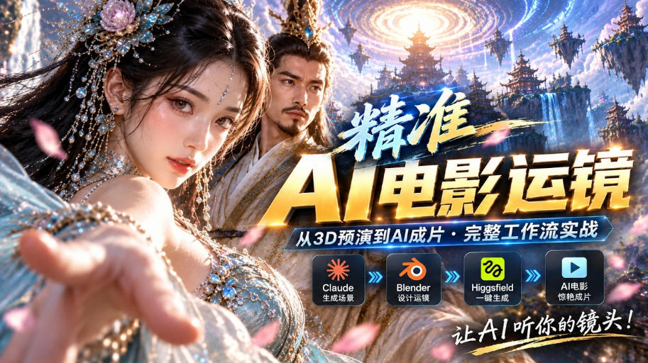 AI视频终于能精准运镜了！Claude+Blender+Higgsfield免费插件实测-轻创星球网