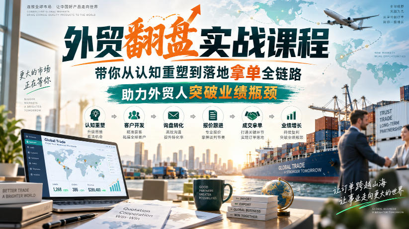 外贸翻盘实战课程，带你从认知重塑到落地拿单全链路，助力外贸人突破业绩瓶颈-轻创星球网