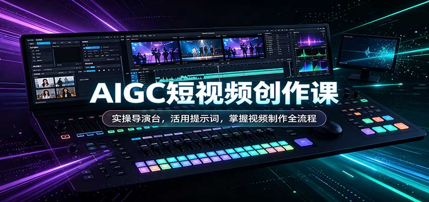AIGC短视频创作课：实操导演台，活用提示词，掌握视频制作全流程-轻创星球网