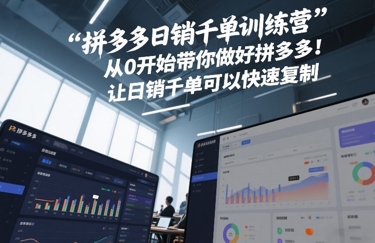 拼多多日销千单训练营，从0开始带你做好拼多多，让日销千单可以快速复制(更新26年9月)-轻创星球网
