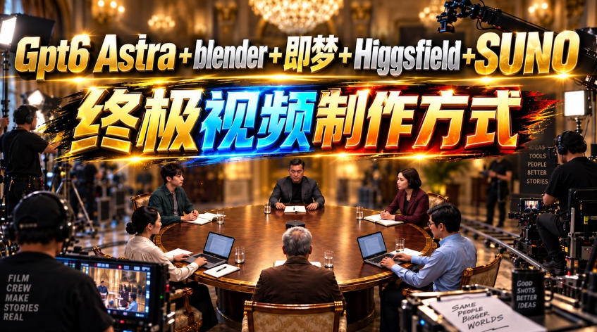 GPT-6 Astra+Blender+即梦+Higgsfield+Suno=终极视频制作方式！-轻创星球网