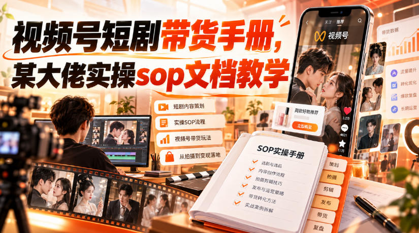 视频号短剧带货手册，某大佬实操sop文档教学-轻创星球网