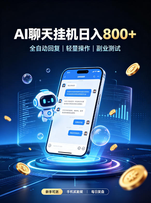 AI聊天挂G项目，日入800➕，全自动操作，适用个人副业，支持工作室矩阵操作【揭秘】-轻创星球网
