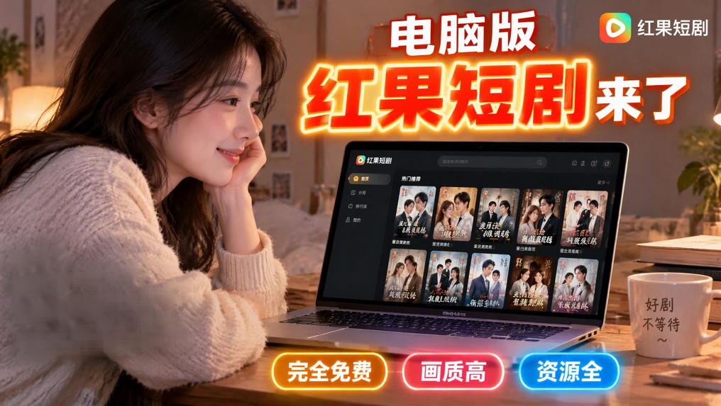 手机看短剧费眼？电脑版红果短剧来了，完全免费、画质高、资源全-轻创星球网