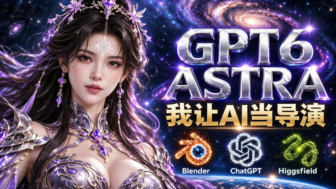 让GPT-6 Astra当导演！Higgsfield和Blender实战打造30秒玄幻精准运镜短片！-轻创星球网