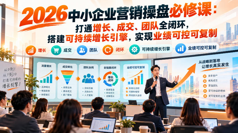 2026中小企业营销操盘必修课：打通增长、成交、团队全闭环，搭建可持续增长引擎，实现业绩可控可复制-轻创星球网