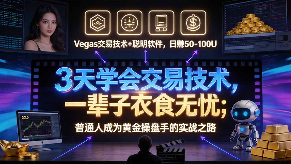 “顺势而为交易系统”3天学会交易技术，聪明软件辅助，小白也能看懂趋势交易，日入30-100U,长期稳定-轻创星球网