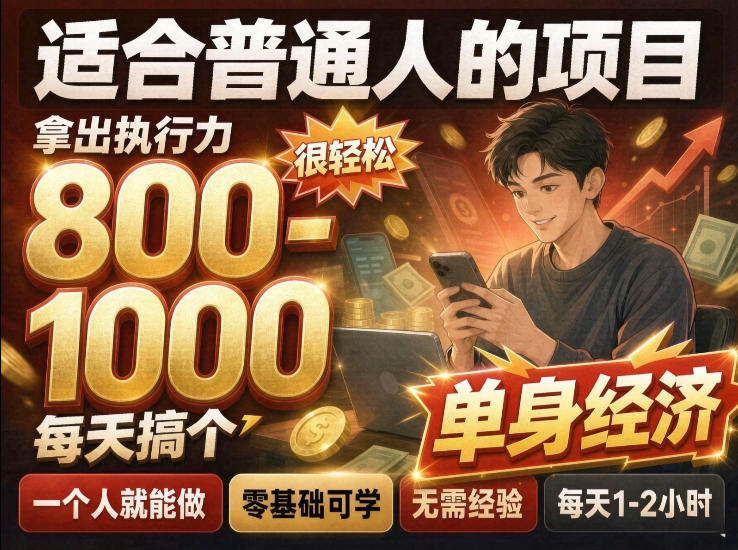 单身交友社群，普通人拿出执行力一个人每天搞个800-1k很轻松，普通人随时入局，无需经验【揭秘】-轻创星球网